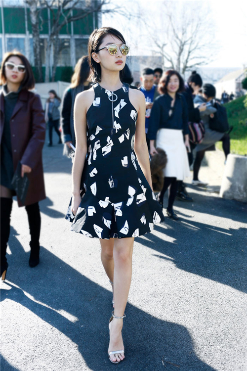 Zhou Dongyu aux défilés Kenzo et Chloé