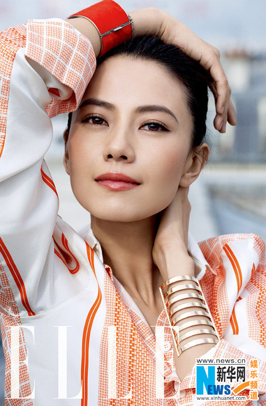 L&apos;actrice chinoise Gao Yuanyuan en couverture du magazine Elle 8